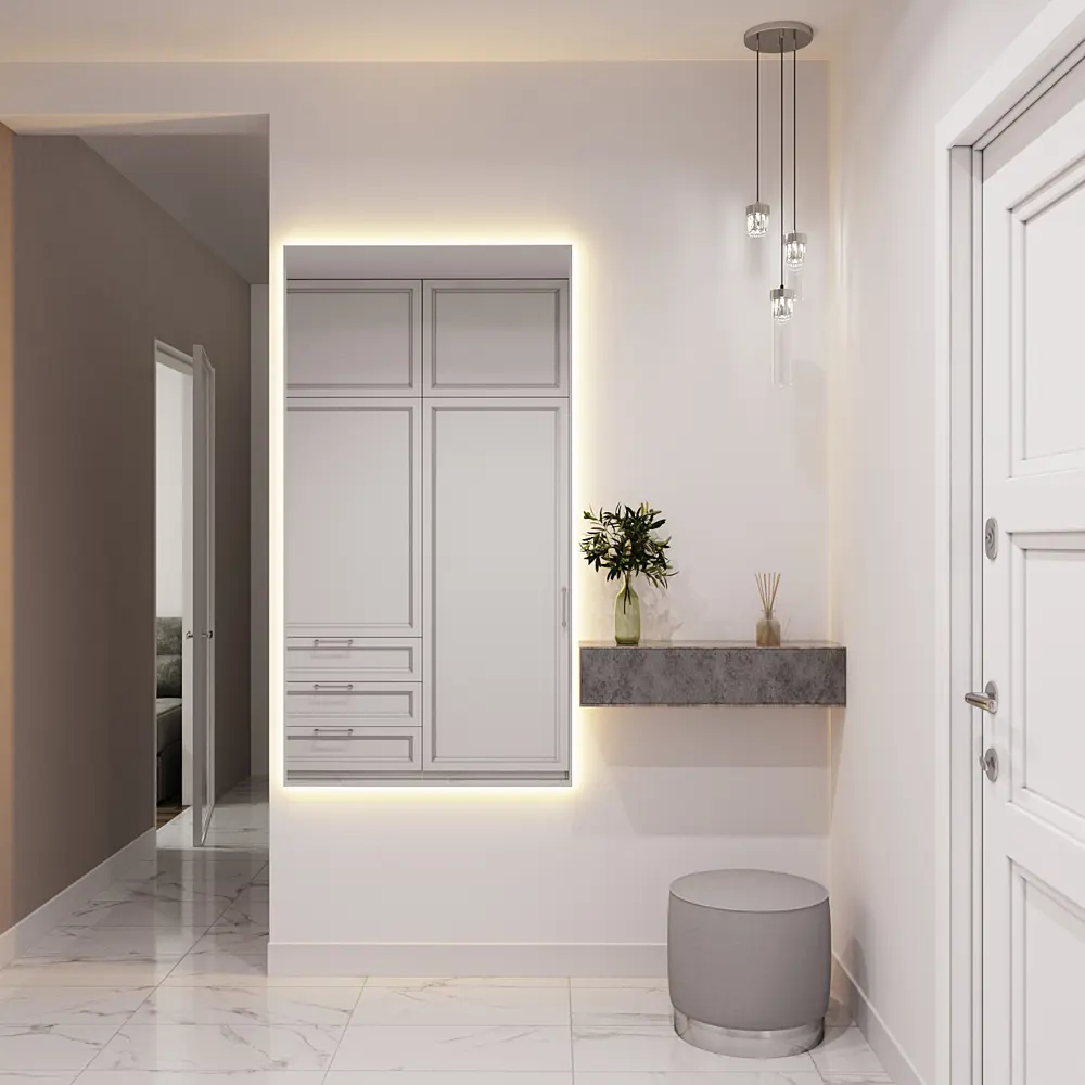 Фото 3 Зеркало с подсветкой One Mirror в алюминиевой раме настенное 170x90см свет теплый белый цвет серебро Фото 3 Зеркало с подсветкой One Mirror в алюминиевой раме настенное 170x90см свет теплый белый цвет серебро