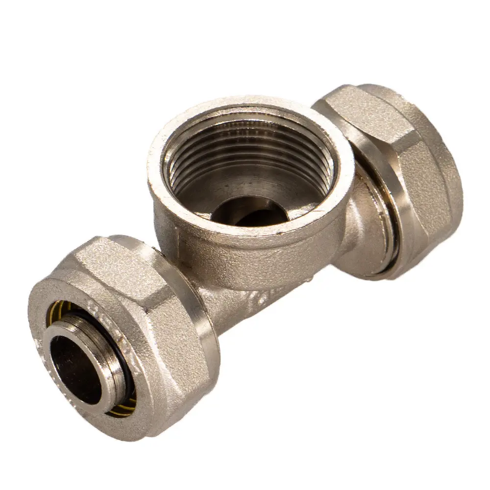 Фото 9 Тройник СТМ 16x3/4"x16 мм ВР латунь 5 шт CTF01634K5