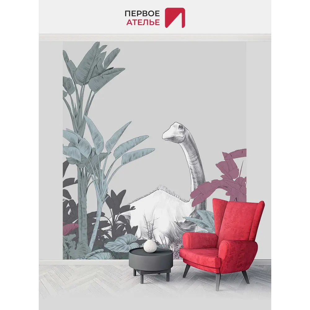 Фото 3 Фотообои флизелиновые Первое ателье Силуэт динозавра на фоне банановых листьев 200x270 см Фото 3 Фотообои флизелиновые Первое ателье Силуэт динозавра на фоне банановых листьев 200x270 см
