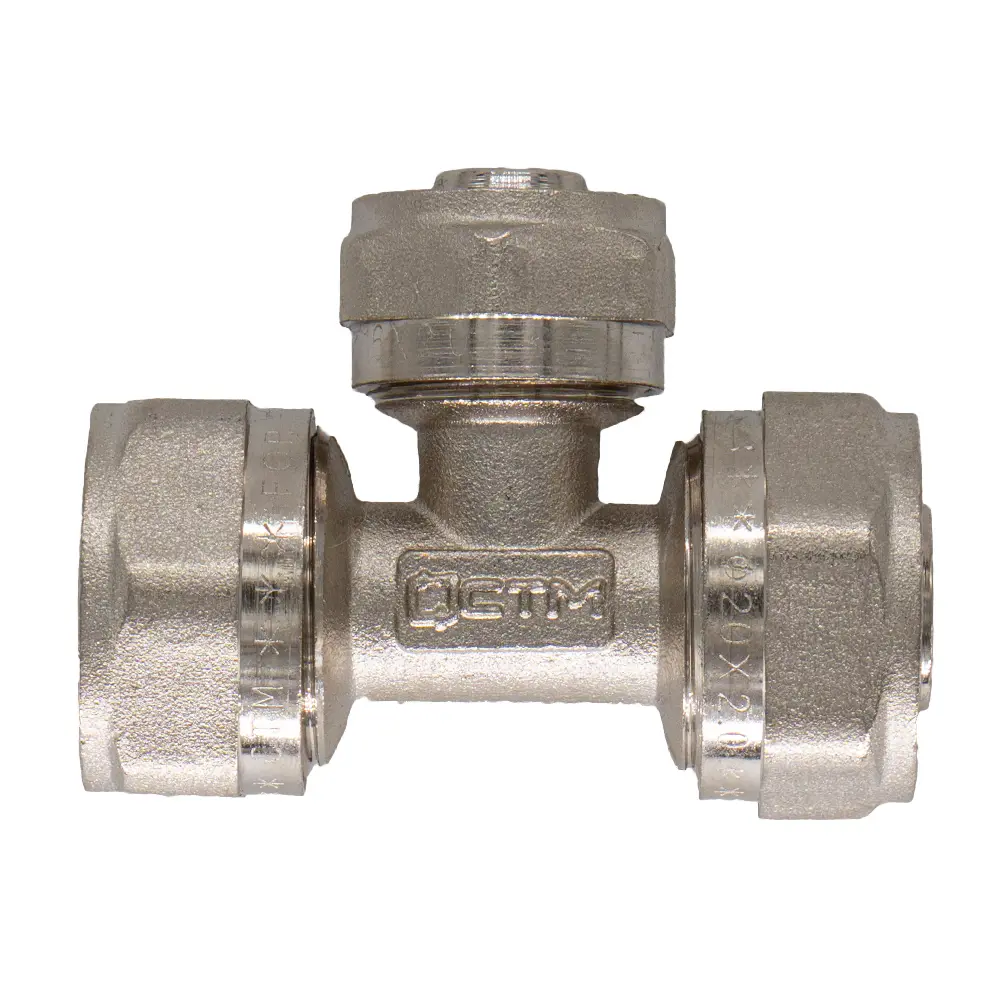 Фото 2 Тройник переходной СТМ 20x16x20 мм латунь 10 шт CT201620K10