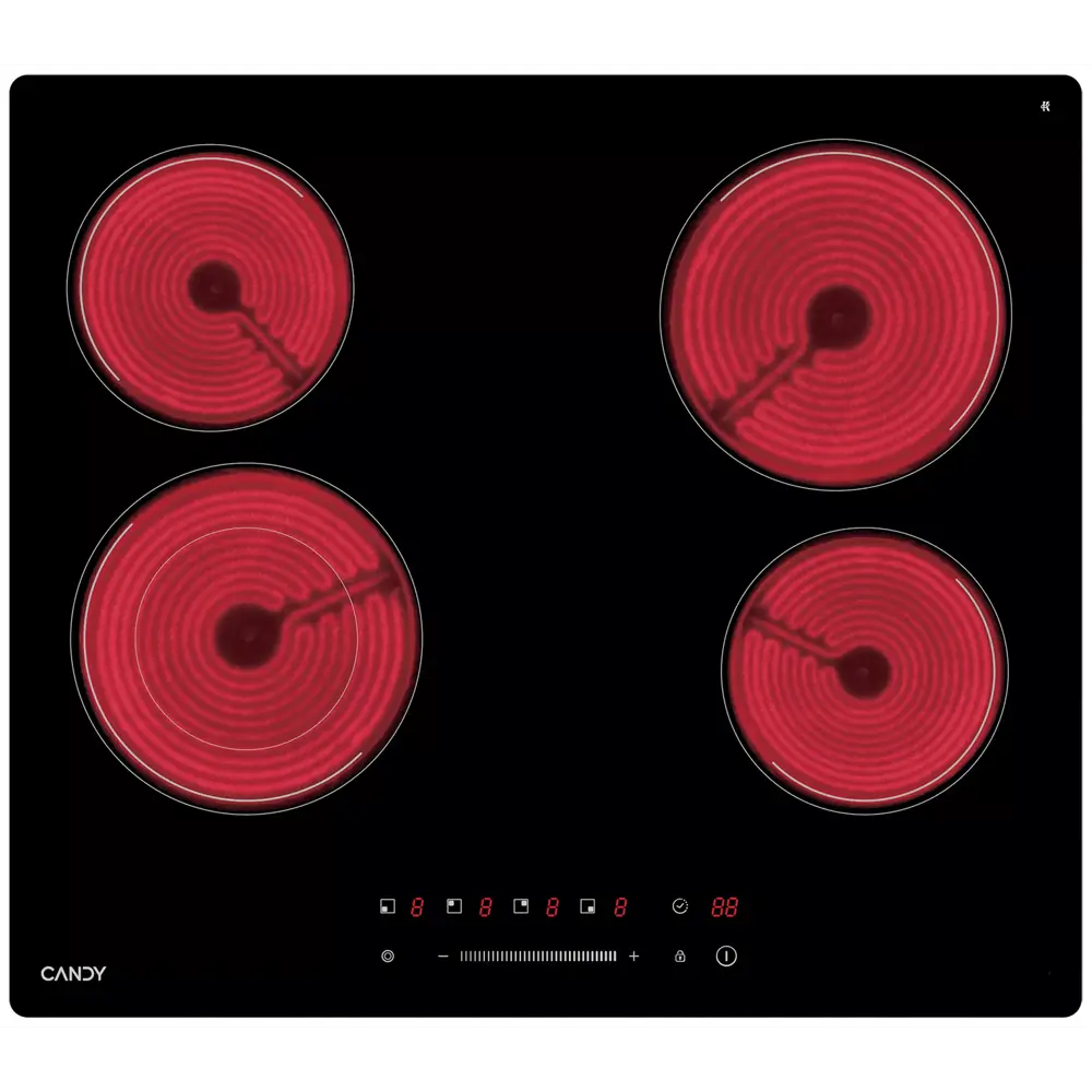 Фото 2 Электрическая варочная панель Candy CHXC64TDB 58 см 4 конфорки цвет черный
