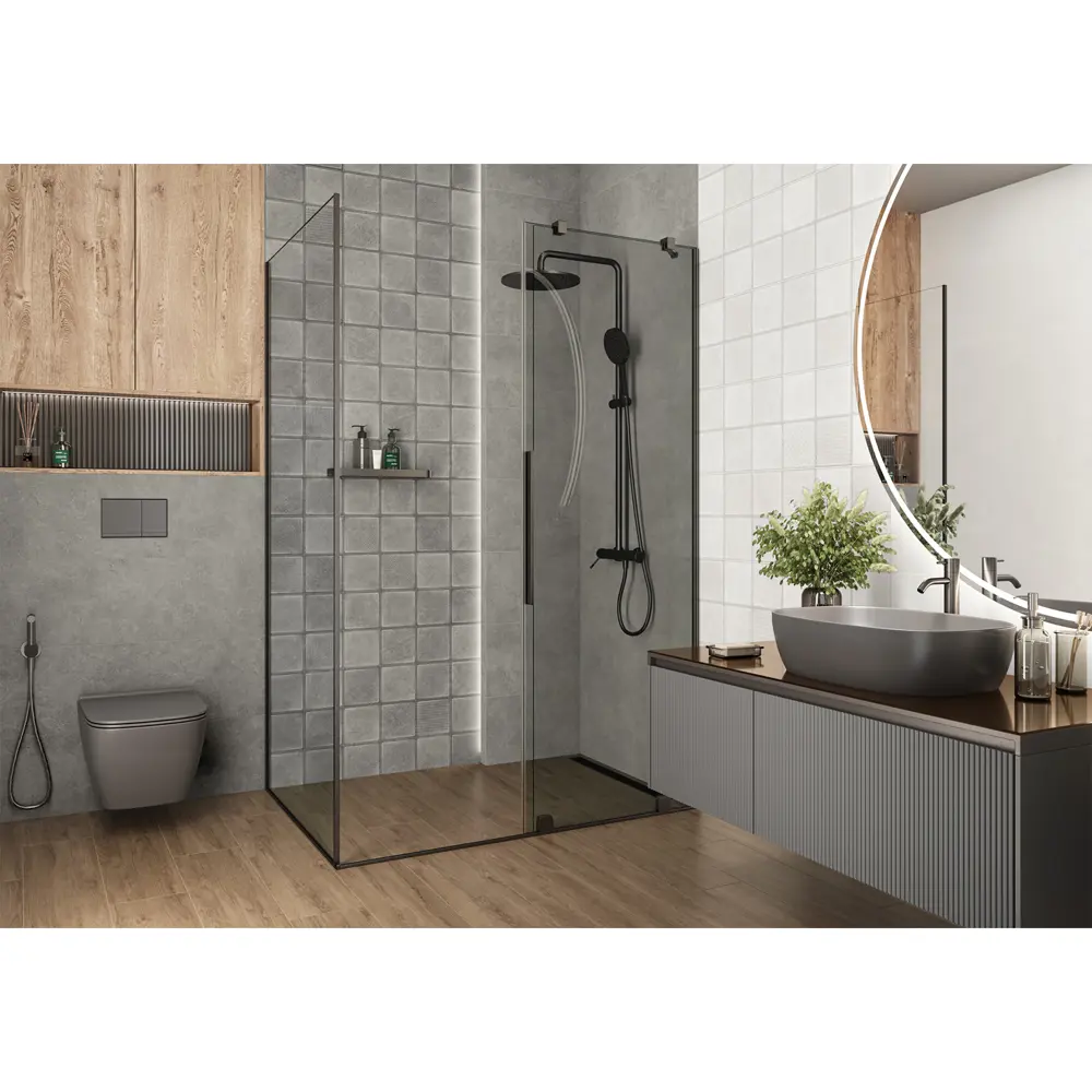 Фото Настенная плитка Alma ceramica TWU3090CUB70R 30x90см цвет серый Фото Настенная плитка Alma ceramica TWU3090CUB70R 30x90см цвет серый