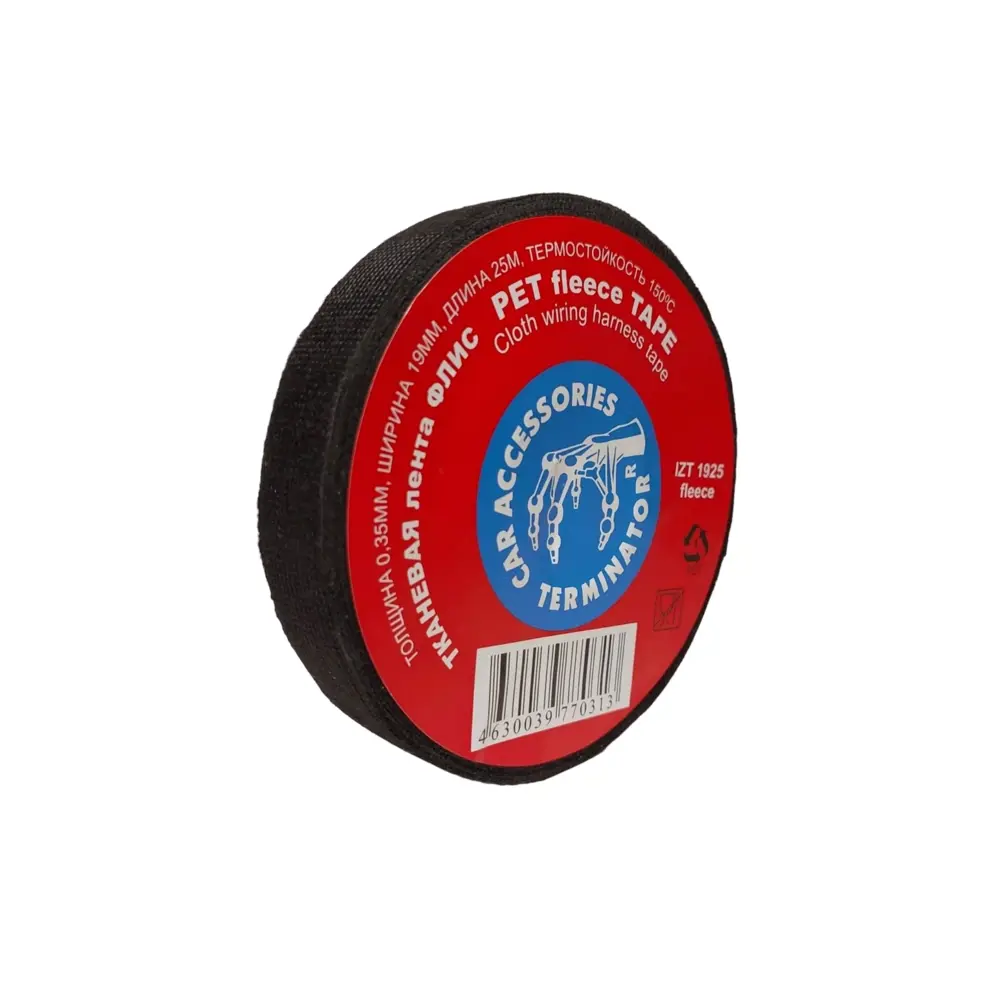 Фото 2 Изоляционная лента Terminator IZT 1925 fleece 0.3x19мм 25м Ткань черный