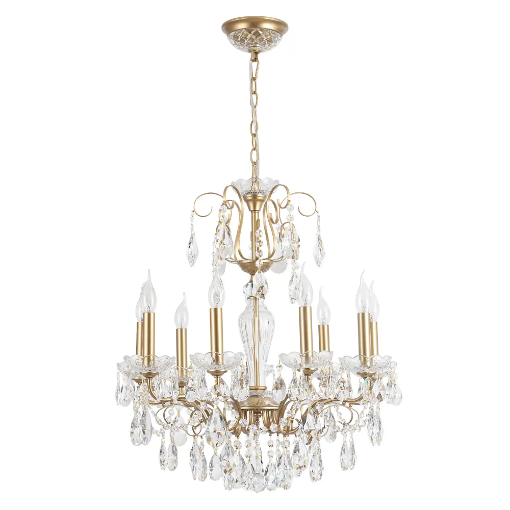 Фото Люстра подвесная Crystal lux Montana sp9 9 ламп 27 м² цвет золото Фото Люстра подвесная Crystal lux Montana sp9 9 ламп 27 м² цвет золото