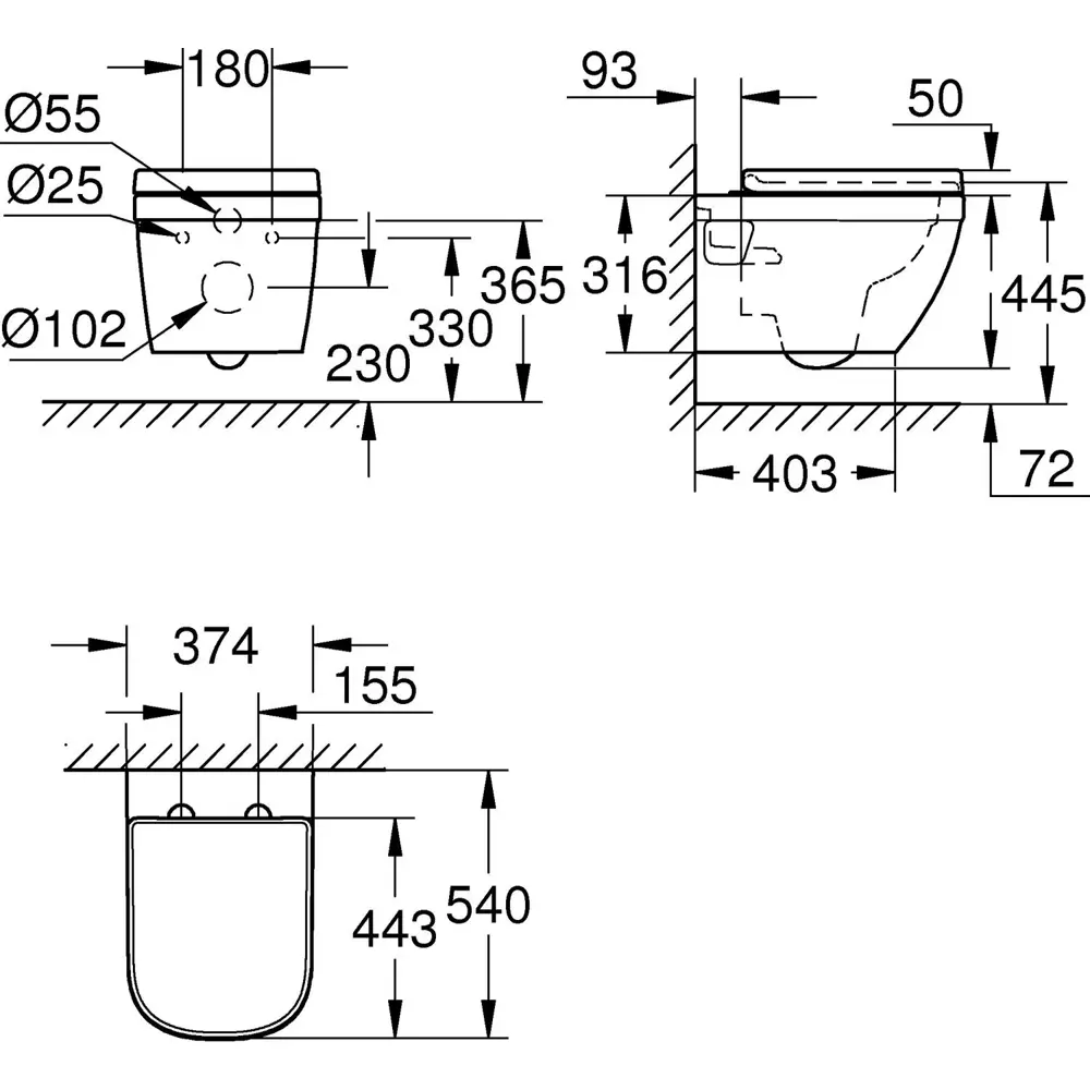 Фото 13 Комплект инсталляция с унитазом Grohe ALS.SIS1102.MB39703000 цвет белый