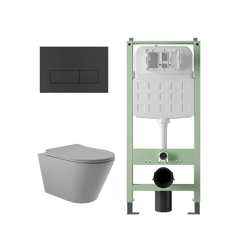 Фото 4 Комплект инсталляция с унитазом Alentori ALS.SIS1102.MBC0130 цвет серый