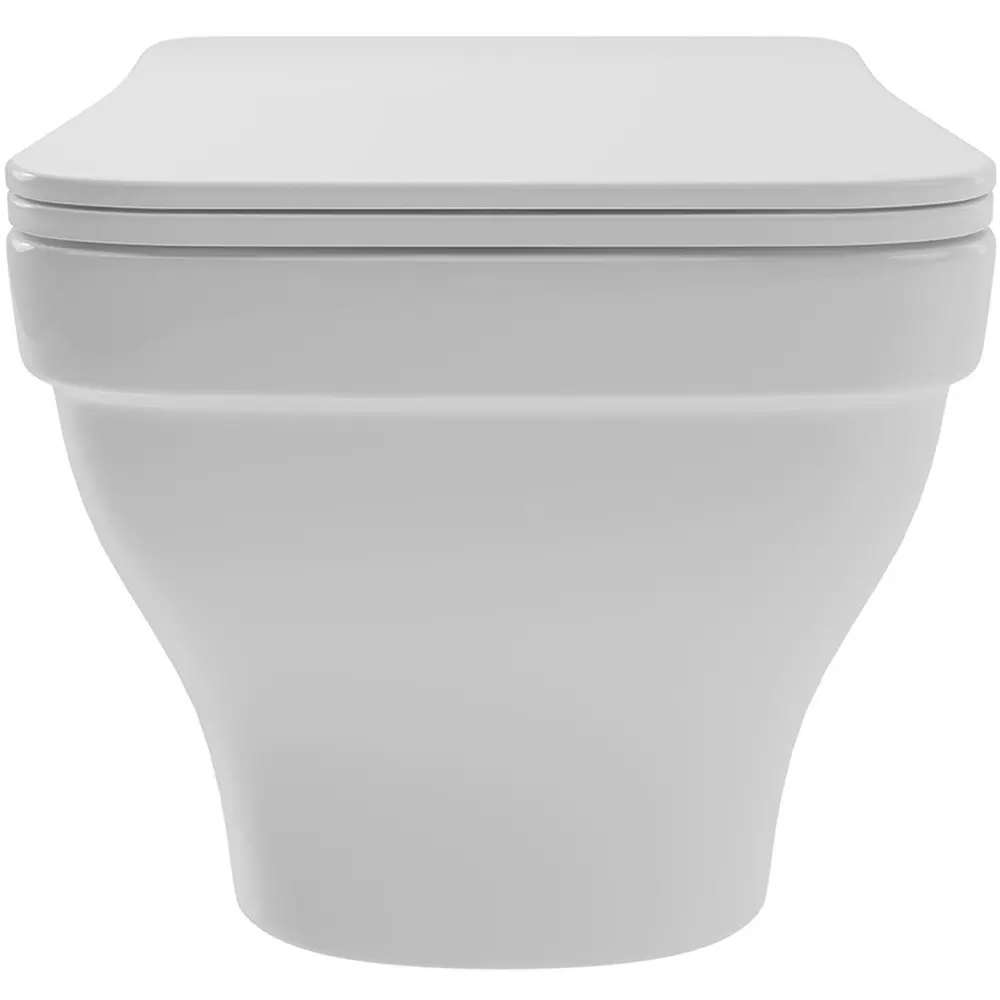 Фото 12 Инсталляция AM.PM I012709.0151 PrimeFit с клавишей слива PrimeFit L гл/хром и унитаз 52x37 Soft-Close глянцевый белый квадрат с выступом