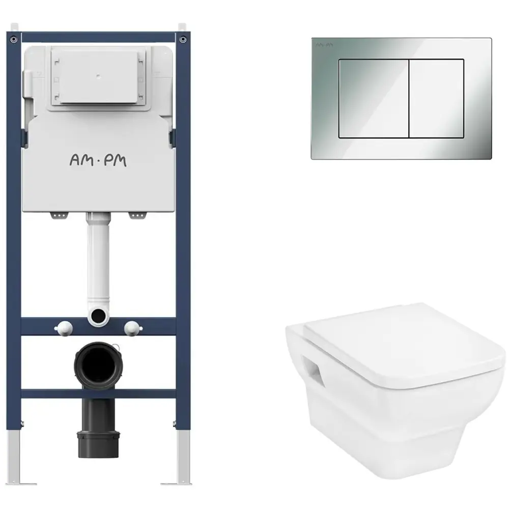 Фото 4 Инсталляция AM.PM I012709.0251 PrimeFit с клавишей смыва PrimeFit S хром глянцевый Hansgrohe CreekTide Q унитаз 540x360 белый Фото 4 Инсталляция AM.PM I012709.0251 PrimeFit с клавишей смыва PrimeFit S хром глянцевый Hansgrohe CreekTide Q унитаз 540x360 белый