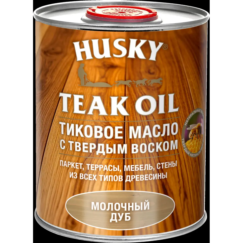 Фото Деревозащитное тиковое масло с твердым воском Husky Молочный Дуб 0.9 л Фото Деревозащитное тиковое масло с твердым воском Husky Молочный Дуб 0.9 л