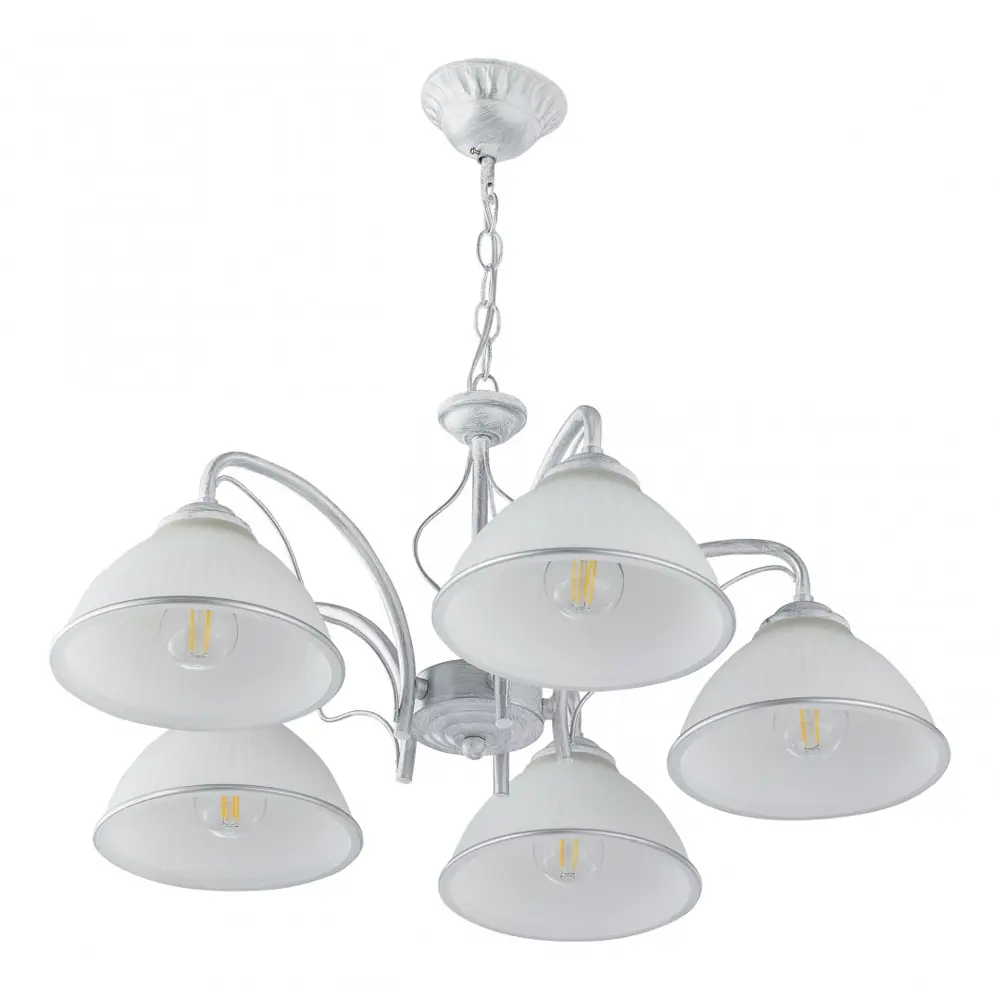 Фото Люстра подвесная Arte milano Amalfi-7946 337207/5 wt+sl 5 ламп 10 м² цвет белый Фото Люстра подвесная Arte milano Amalfi-7946 337207/5 wt+sl 5 ламп 10 м² цвет белый