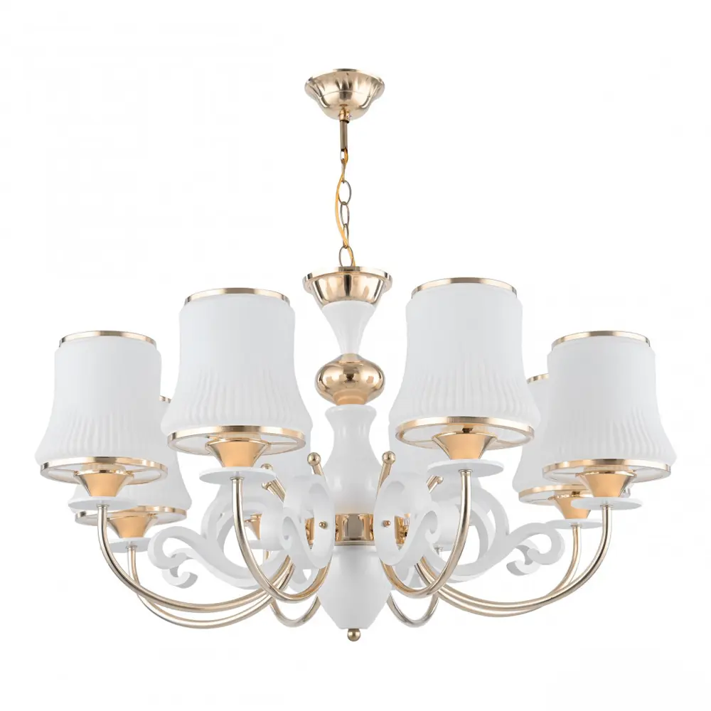 Фото Люстра подвесная Arte milano Florentia-1097 301097/8 wh/gd 8 ламп 16 м² цвет белый Фото Люстра подвесная Arte milano Florentia-1097 301097/8 wh/gd 8 ламп 16 м² цвет белый