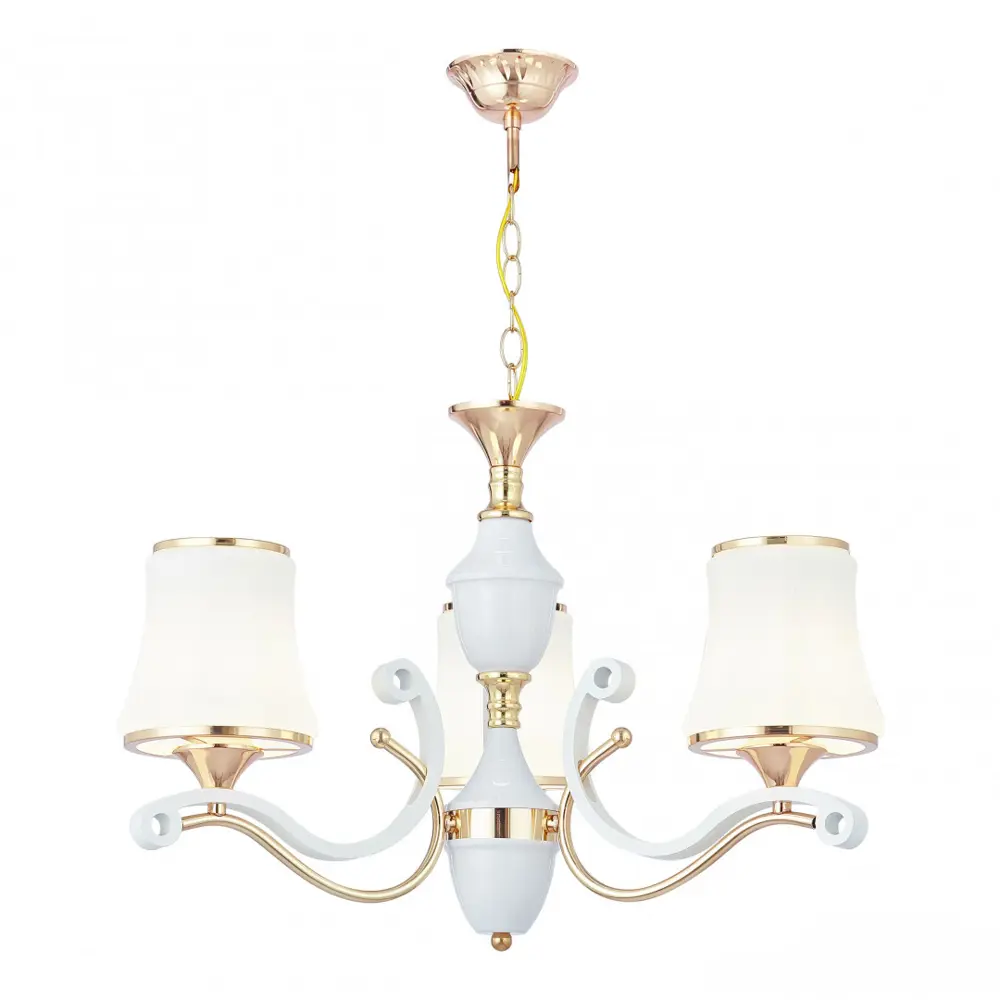 Фото Люстра подвесная Arte milano Florentia-3987 303987/3 wh/gd 3 лампы 6 м² цвет белый Фото Люстра подвесная Arte milano Florentia-3987 303987/3 wh/gd 3 лампы 6 м² цвет белый