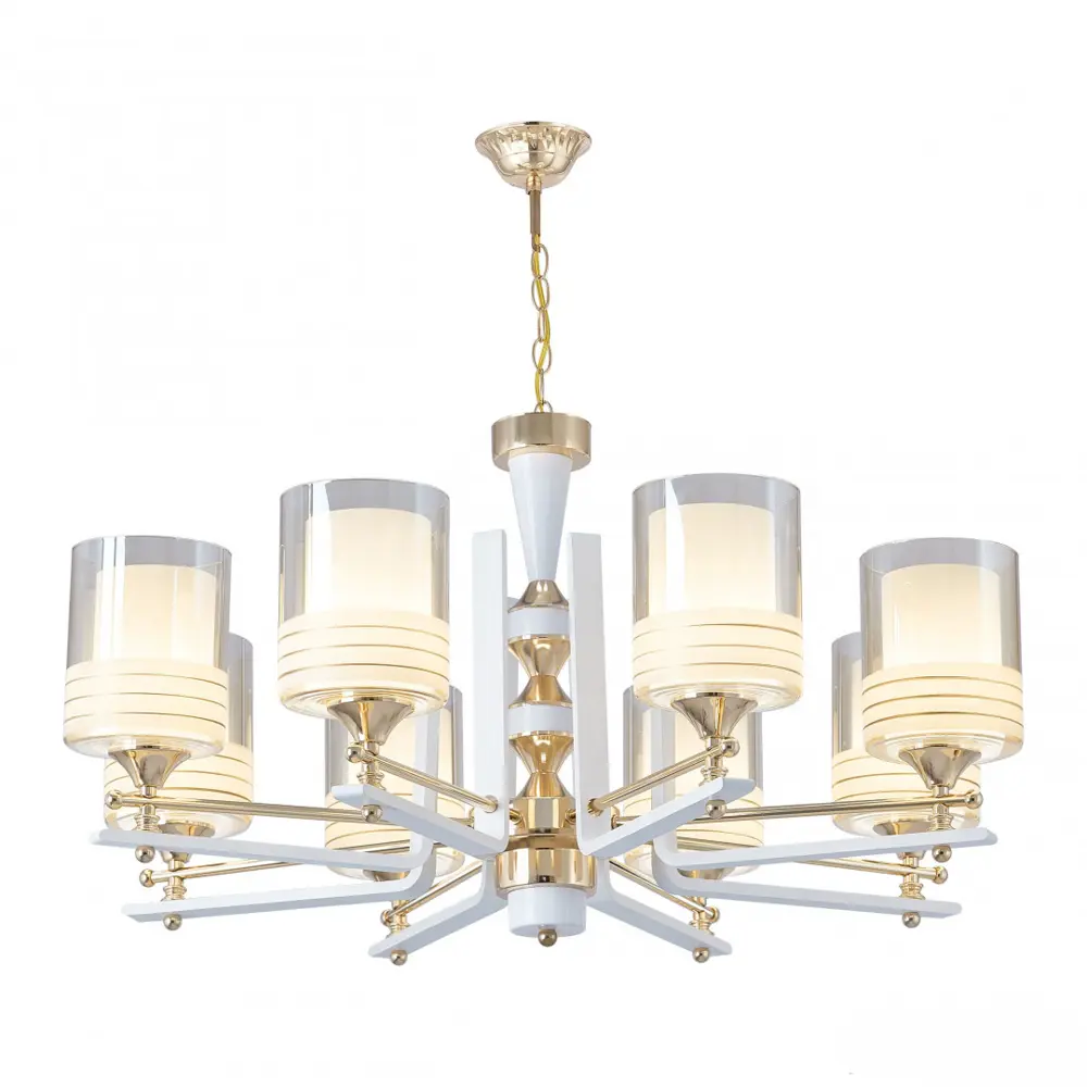 Фото Люстра подвесная Arte milano Florentia-6087 306087/8 wh/gd 8 ламп 16 м² цвет белый Фото Люстра подвесная Arte milano Florentia-6087 306087/8 wh/gd 8 ламп 16 м² цвет белый