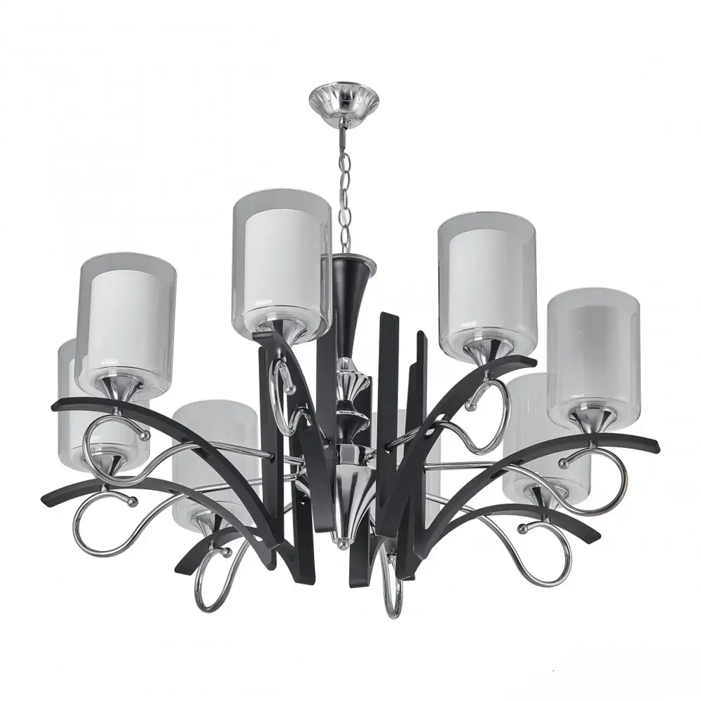Фото Люстра подвесная Arte milano Florentia-9167 309167/8 bk/ni 8 ламп 16 м² цвет никель Фото Люстра подвесная Arte milano Florentia-9167 309167/8 bk/ni 8 ламп 16 м² цвет никель