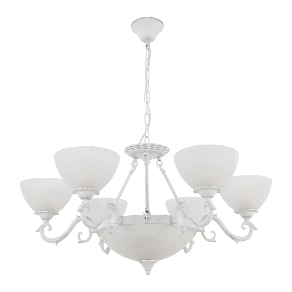 Фото Люстра подвесная Arte milano Am340518/6-3 wt+sl 9 ламп 18 м² цвет белый Фото Люстра подвесная Arte milano Am340518/6-3 wt+sl 9 ламп 18 м² цвет белый