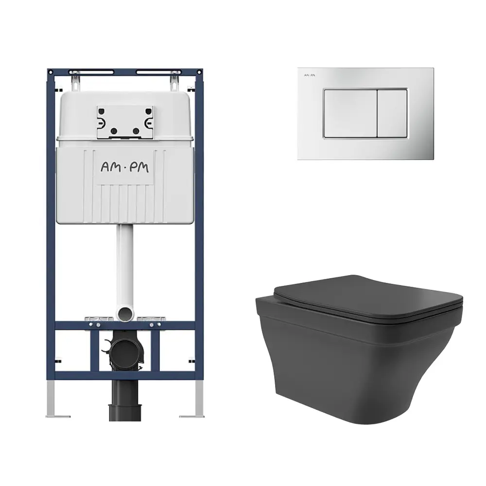 Фото 4 Комплект инсталляция с унитазом Am.pm I012710.0231E0140 цвет черный Фото 4 Комплект инсталляция с унитазом Am.pm I012710.0231E0140 цвет черный