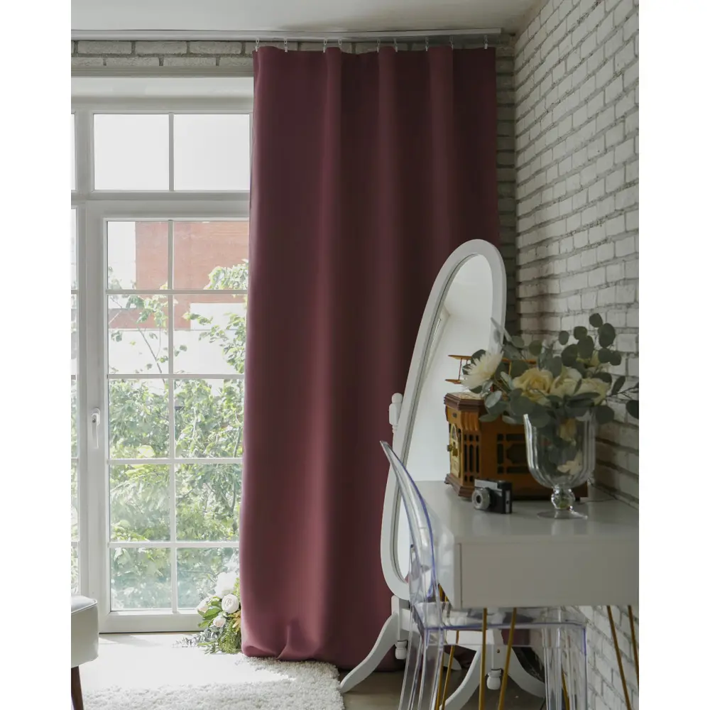 Фото 8 Штора Этель 4292720 на шторной ленте, 265x145 см, цвет фиолетовый Фото 8 Штора Этель 4292720 на шторной ленте, 265x145 см, цвет фиолетовый