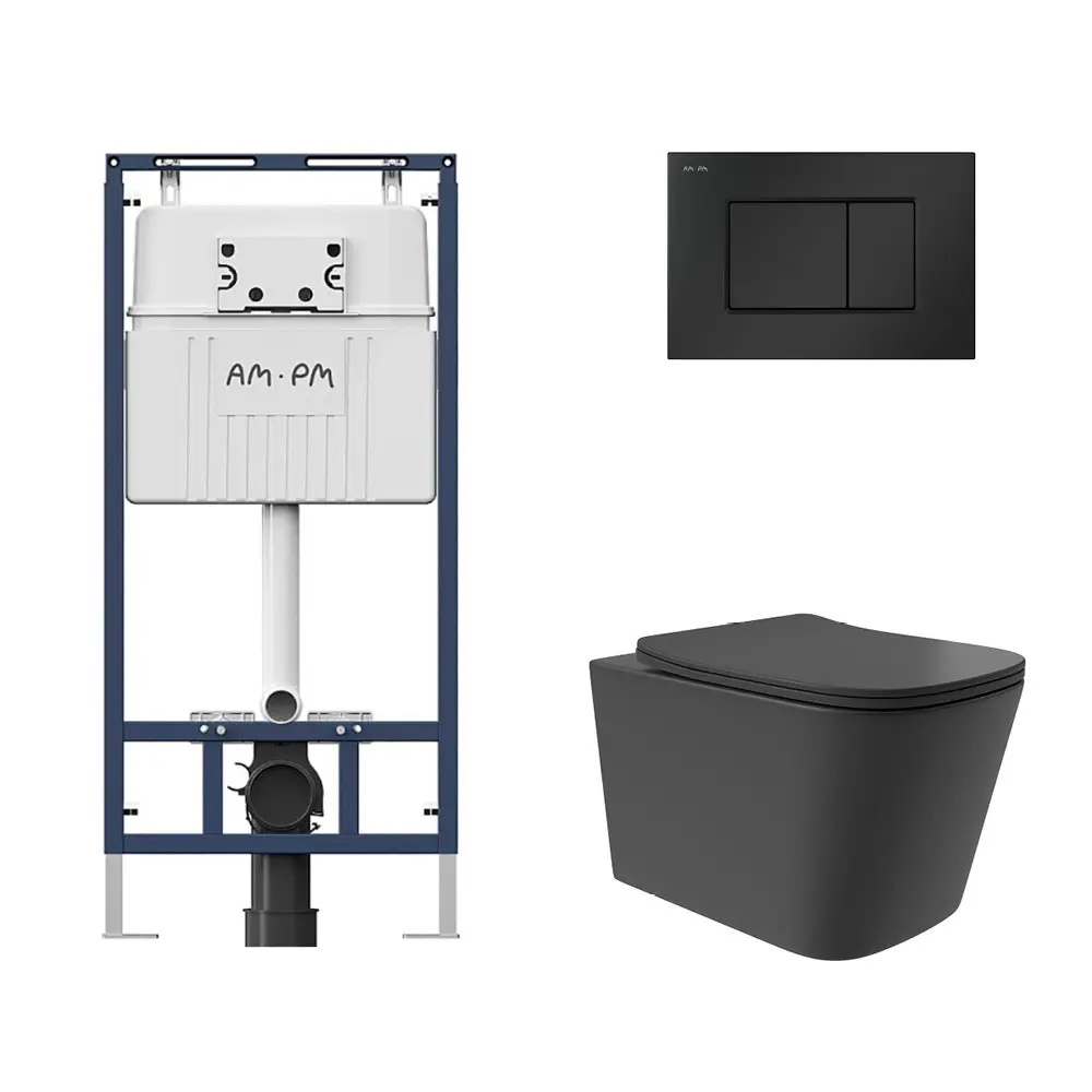 Фото 4 Комплект инсталляция с унитазом Am.pm I012710.0238QV0240 цвет черный Фото 4 Комплект инсталляция с унитазом Am.pm I012710.0238QV0240 цвет черный