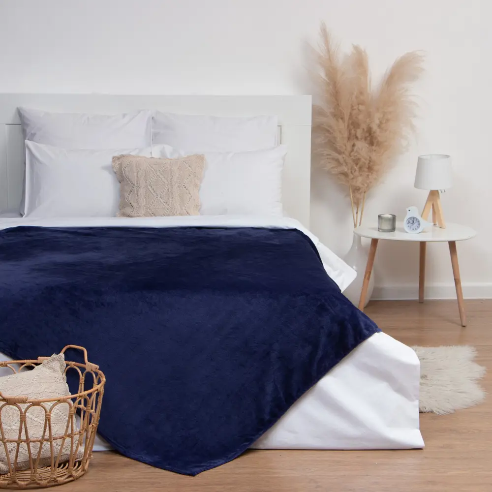 Фото Плед Этель 7829786, 130x175 см, велсофт, цвет синий Фото Плед Этель 7829786, 130x175 см, велсофт, цвет синий