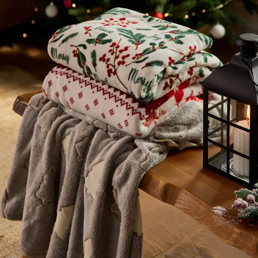 Фото 16 Плед Этель Елочки 220x200см флис зеленый Фото 16 Плед Этель Елочки 220x200см флис зеленый