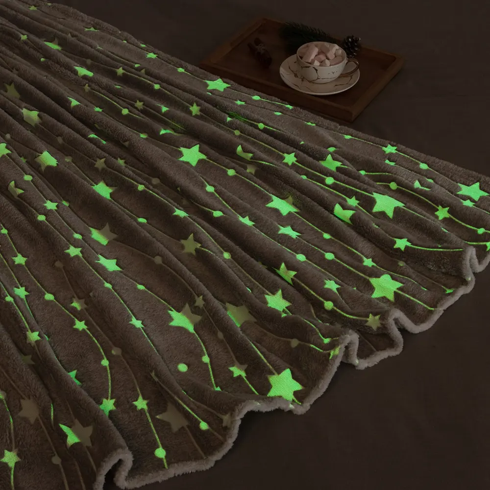 Фото 2 Плед Этель светящийся в темноте 7880898, 180x200 см, флис, серый Фото 2 Плед Этель светящийся в темноте 7880898, 180x200 см, флис, серый