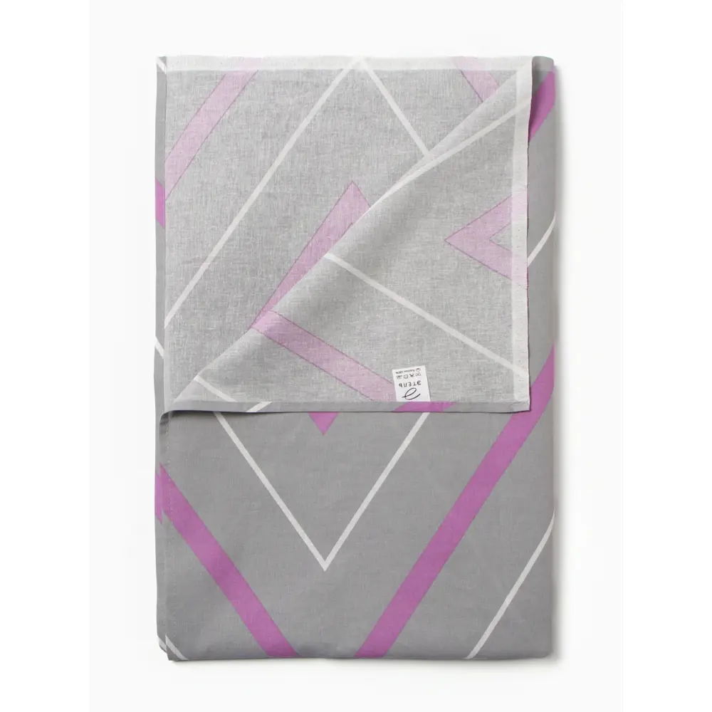 Фото 4 Простыня Этель Сиренево-серые зигзаги 150x215 см хлопок без резинки цвет серый, фиолетовый