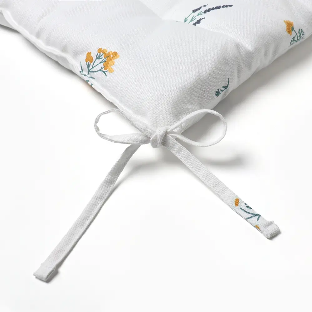 Фото 7 Подушка для стула Этель Полевые цветочки 42x42 см белый Фото 7 Подушка для стула Этель Полевые цветочки 42x42 см белый