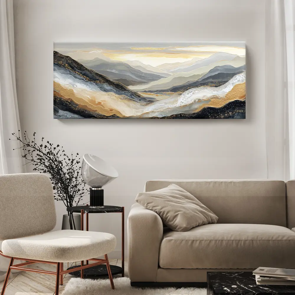 Фото 2 Картина Postermarket Пейзаж абстракция горы 45x115 см Фото 2 Картина Postermarket Пейзаж абстракция горы 45x115 см