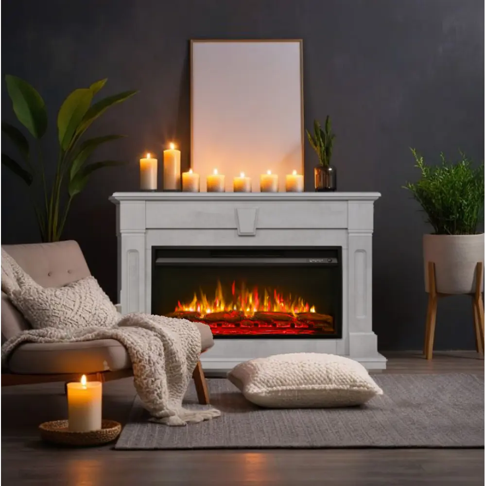 Фото 4 Каминокомплект Realflame Kellie с очагом Premier 36 2000Вт белый камень