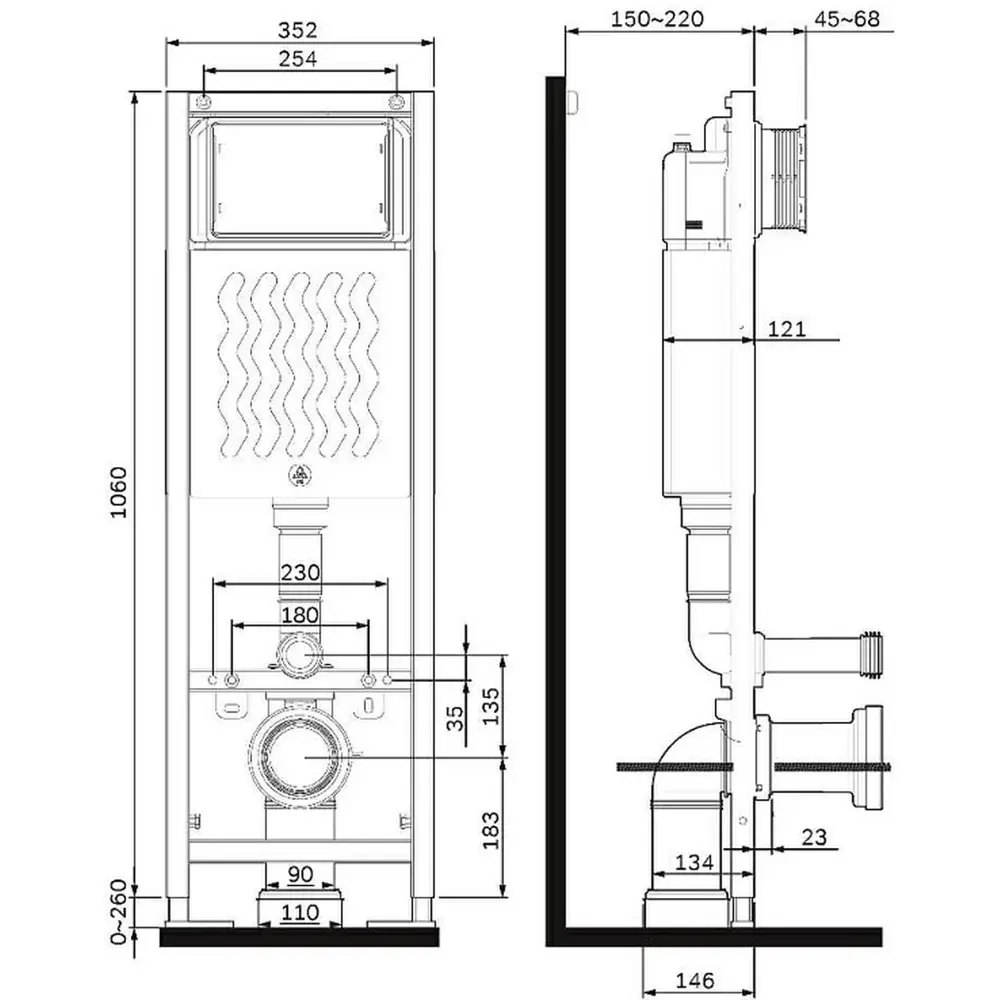 Фото 6 Инсталляция AM.PM I012711.0338 ErgoFit с клавишей ErgoFit M пластик матовый черный Alentori FLUIRE 2101 Vortex унитаз с микролифтом глянцевый белый Фото 6 Инсталляция AM.PM I012711.0338 ErgoFit с клавишей ErgoFit M пластик матовый черный Alentori FLUIRE 2101 Vortex унитаз с микролифтом глянцевый белый