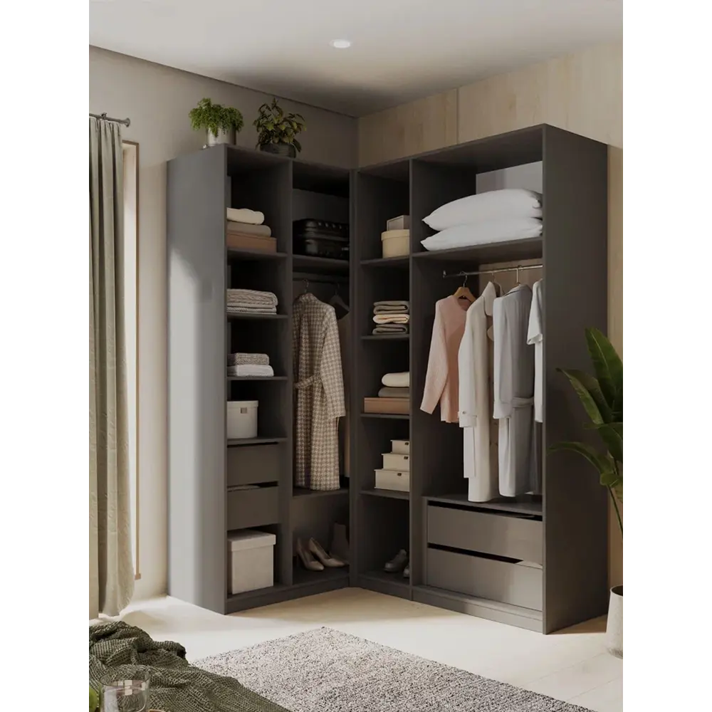 Фото 3 Шкаф распашной Принцесса мелания 3129/3 с 5 дверями 130x220x50 см ЛДСП цвет графит Фото 3 Шкаф распашной Принцесса мелания 3129/3 с 5 дверями 130x220x50 см ЛДСП цвет графит