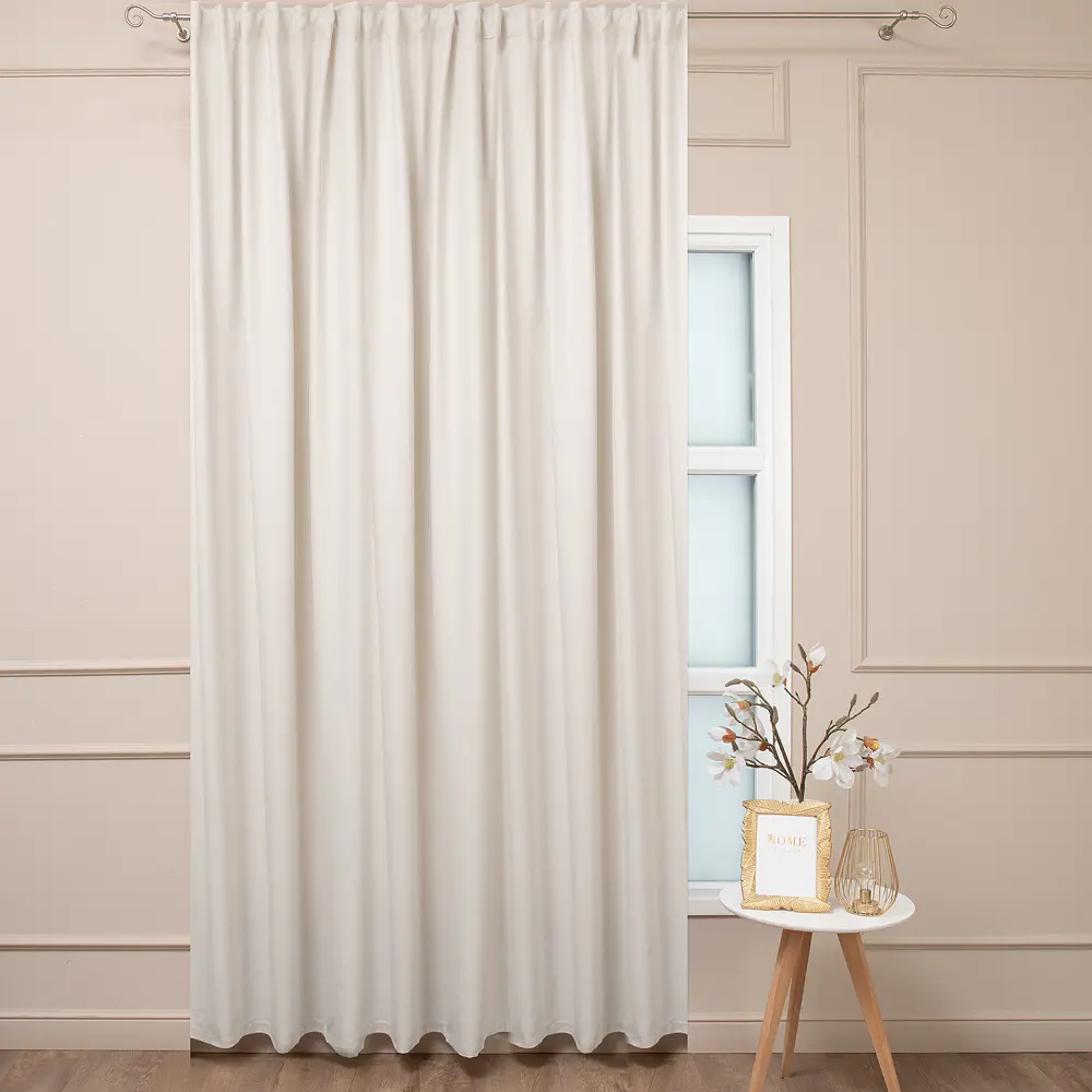 Фото Штора на ленте со скрытыми петлями Калифорния 200x280 см цвет бежевый Фото Штора на ленте со скрытыми петлями Калифорния 200x280 см цвет бежевый