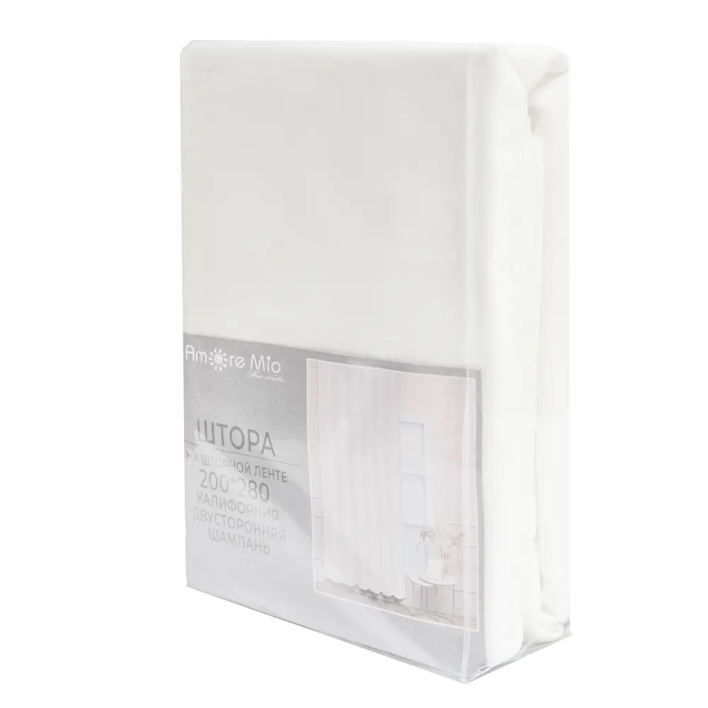 Фото 8 Штора на ленте со скрытыми петлями Калифорния 200x280 см цвет шампань