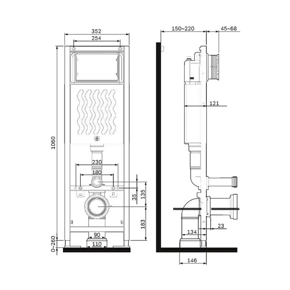Фото 6 Комплект инсталляции Am.pm I012709.0351 ErgoFit с клавишей ErgoFit M хром глянц и унитаз подвесной Kerama Marazzi Plaza Modern Торнадо микролифт белый Фото 6 Комплект инсталляции Am.pm I012709.0351 ErgoFit с клавишей ErgoFit M хром глянц и унитаз подвесной Kerama Marazzi Plaza Modern Торнадо микролифт белый