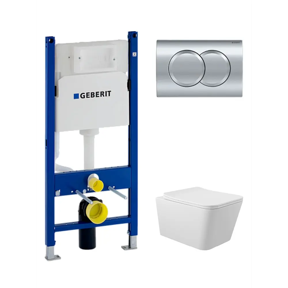 Фото 4 Комплект Инсталляция Geberit Duofix с клавишей Delta01 хром 458.149.21.1 унитаз ADT подвесной сиденье белый матовый форма квадрат Фото 4 Комплект Инсталляция Geberit Duofix с клавишей Delta01 хром 458.149.21.1 унитаз ADT подвесной сиденье белый матовый форма квадрат