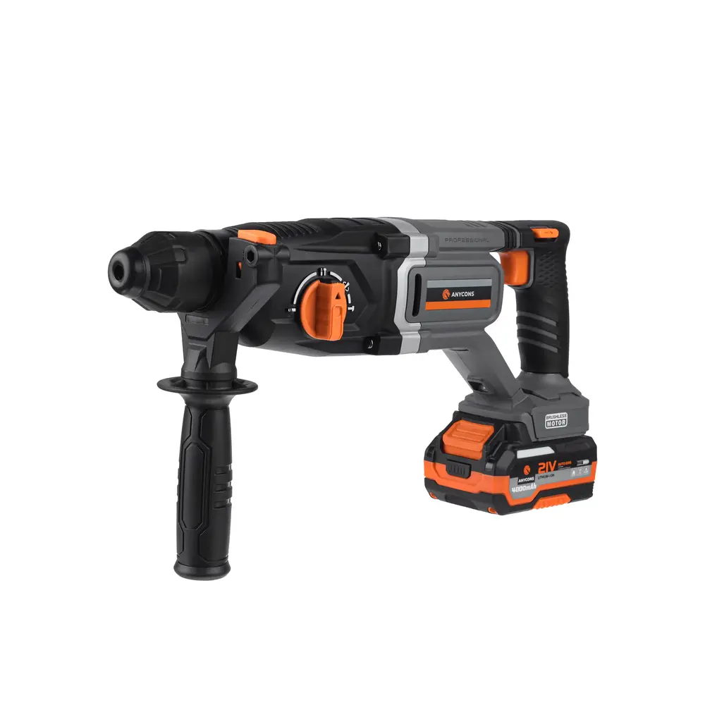 Фото 3 Перфоратор аккумуляторный бесщеточный SDS Plus Anycons AC-H5092 148049, 21 В Li-Ion 2x4 Ач, 2.8 Дж Фото 3 Перфоратор аккумуляторный бесщеточный SDS Plus Anycons AC-H5092 148049, 21 В Li-Ion 2x4 Ач, 2.8 Дж