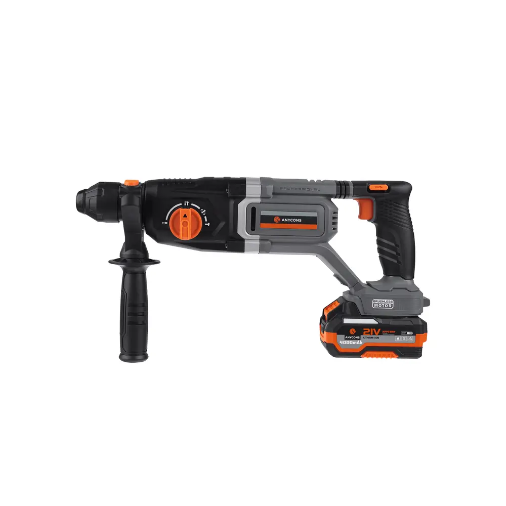 Фото 4 Перфоратор аккумуляторный бесщеточный SDS Plus Anycons AC-H5092 148049, 21 В Li-Ion 2x4 Ач, 2.8 Дж Фото 4 Перфоратор аккумуляторный бесщеточный SDS Plus Anycons AC-H5092 148049, 21 В Li-Ion 2x4 Ач, 2.8 Дж