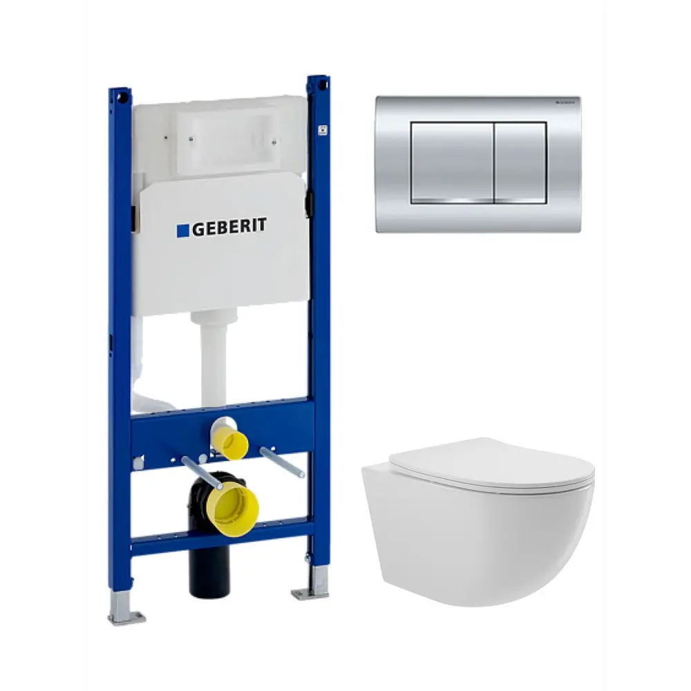 Фото 4 Комплект GEBERIT Duofix: инсталляция 112 см клавиша Delta30 хром 458.163.21.1 Hansgrohe EluPura Original S унитаз 54x36 AquaFall сиденье белый Фото 4 Комплект GEBERIT Duofix: инсталляция 112 см клавиша Delta30 хром 458.163.21.1 Hansgrohe EluPura Original S унитаз 54x36 AquaFall сиденье белый
