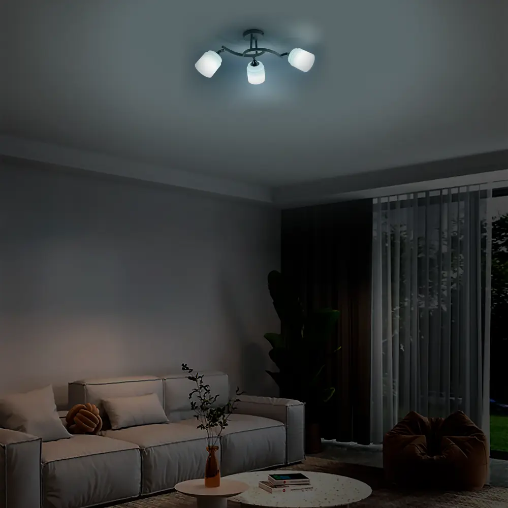 Фото 11 Люстра потолочная Seto 3 лампы 12 м² цвет хром Фото 11 Люстра потолочная Seto 3 лампы 12 м² цвет хром