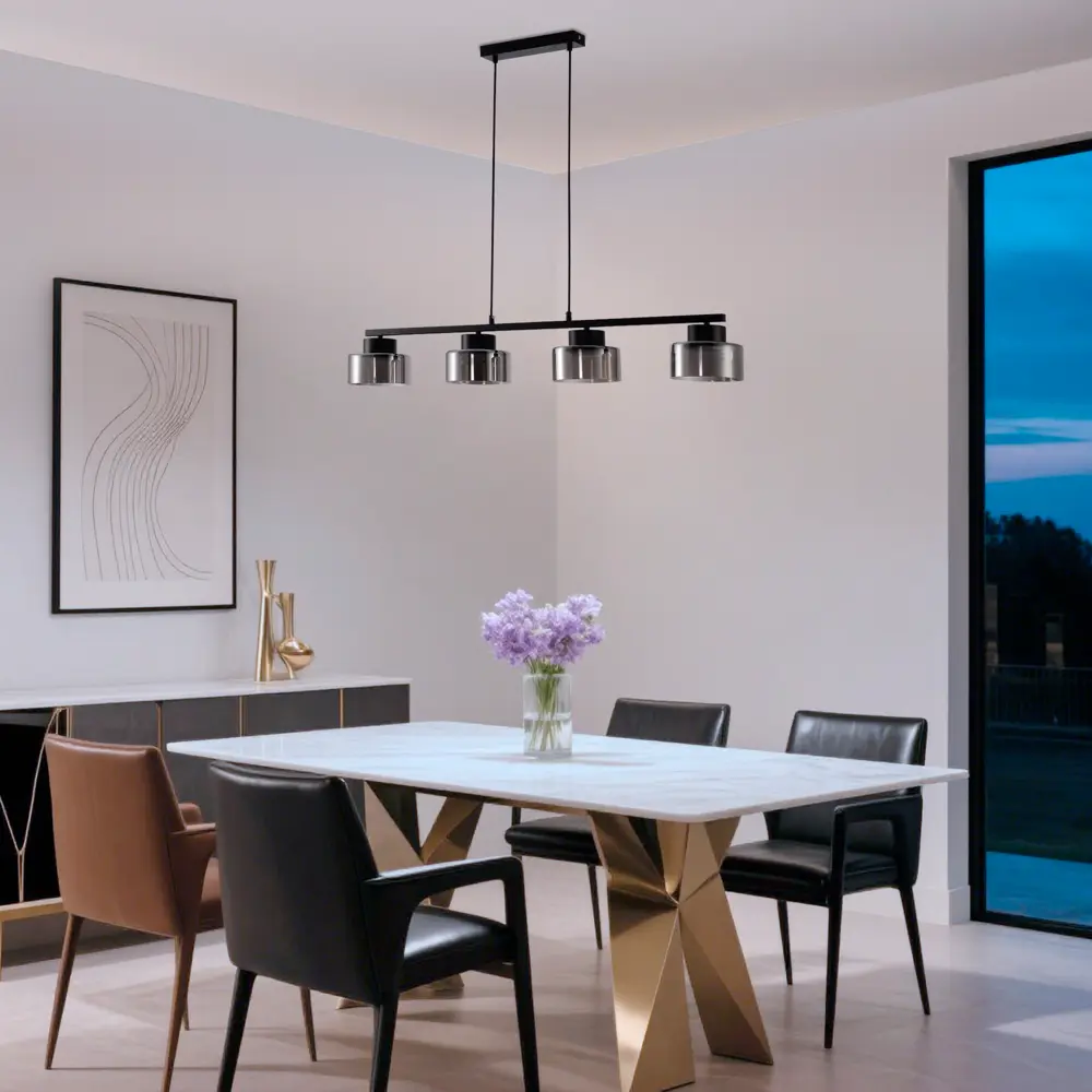 Фото 10 Люстра подвесная Nemico 4 лампы 10 м² цвет черный Фото 10 Люстра подвесная Nemico 4 лампы 10 м² цвет черный