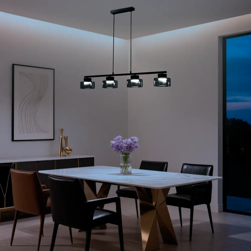 Фото 11 Люстра подвесная Nemico 4 лампы 10 м² цвет черный Фото 11 Люстра подвесная Nemico 4 лампы 10 м² цвет черный