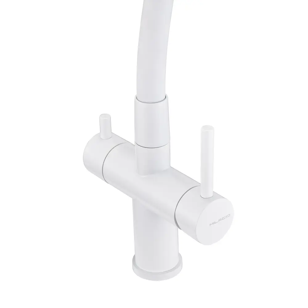 Фото 5 Смеситель для кухни Milacio 7770_MCU.560.WH_7770 поворотный излив 18.9 см цвет белый