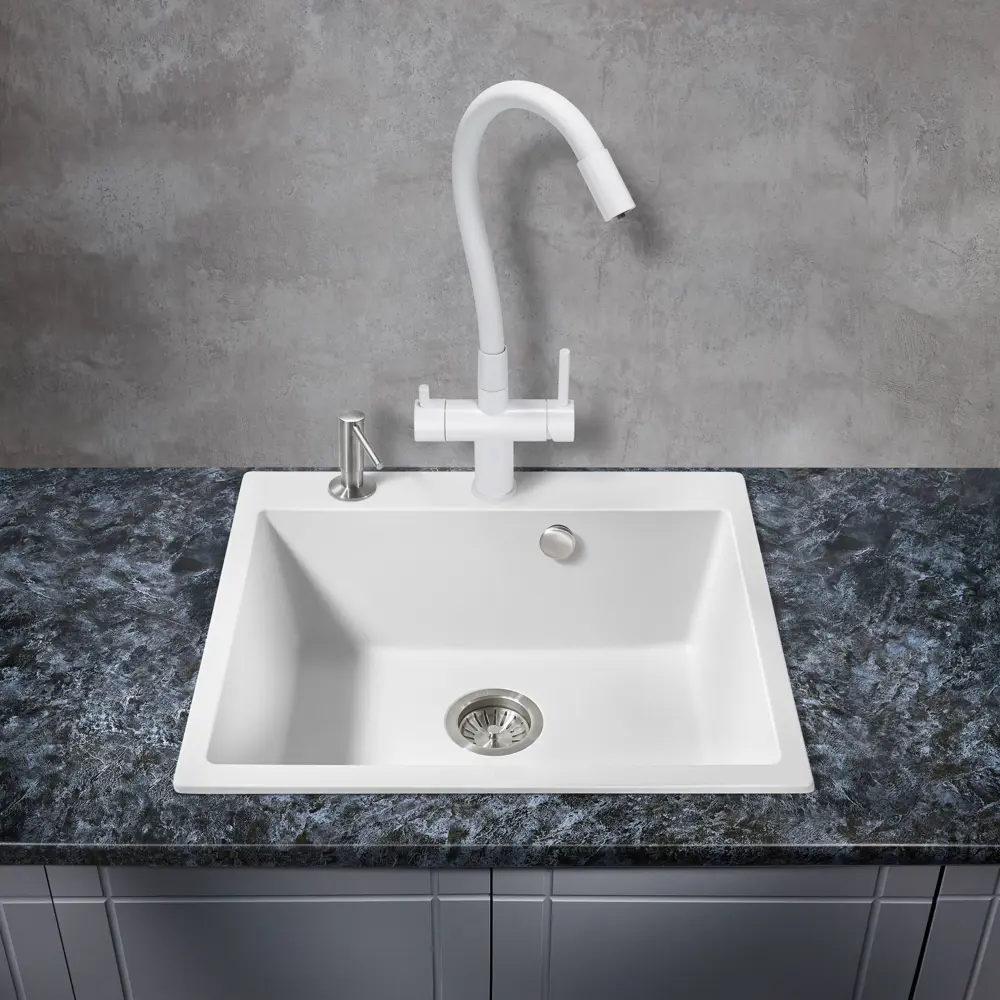 Фото 8 Смеситель для кухни Milacio 7770_MCU.560.WH_7770 поворотный излив 18.9 см цвет белый