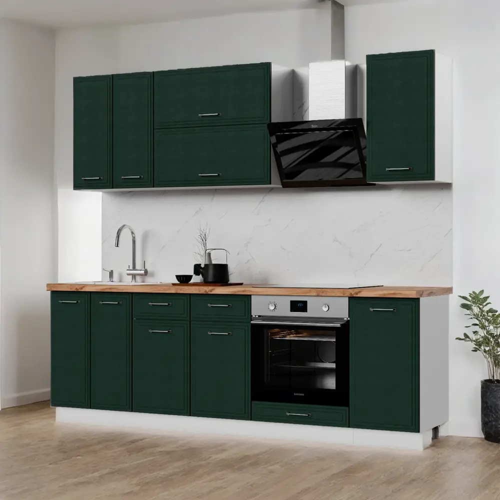 Фото 9 Кухонный гарнитур Стендмебель Индира УТ000587954 240x217x60 см ЛДСП цвет белый, сланец Фото 9 Кухонный гарнитур Стендмебель Индира УТ000587954 240x217x60 см ЛДСП цвет белый, сланец