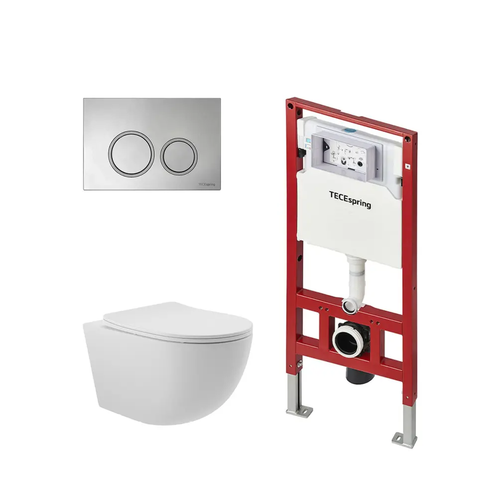 Фото 4 Инсталляция TECE spring с круглыми клавишами хром глянцевый унитаз подвесной безободковый ADT 52.5x36 микролифт белый матовый овал Фото 4 Инсталляция TECE spring с круглыми клавишами хром глянцевый унитаз подвесной безободковый ADT 52.5x36 микролифт белый матовый овал