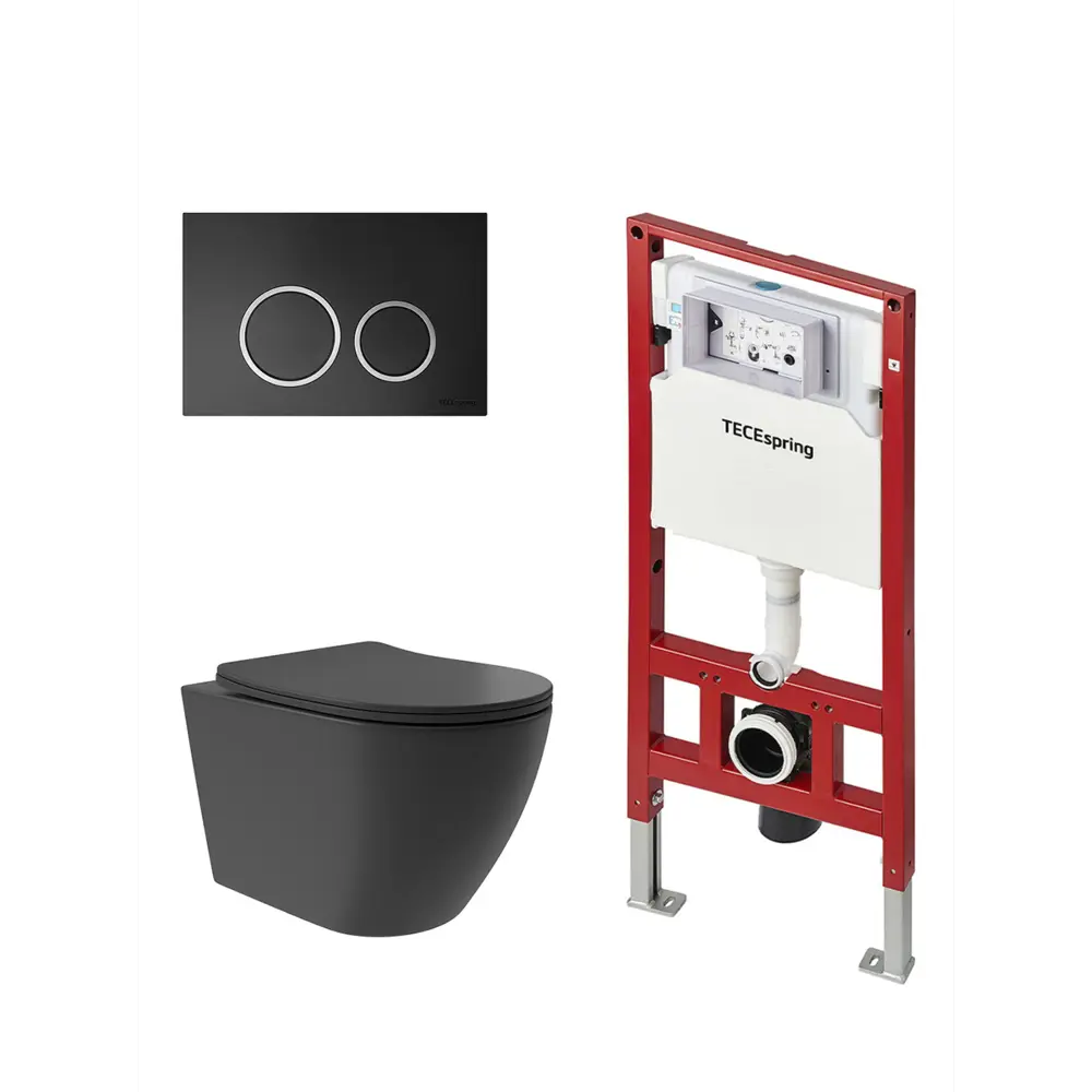 Фото 4 Инсталляция TECE spring с круглыми клавишами черный матовый/глянцевый хром унитаз подвесной ADT Long 52x36.5 Vortex черный матовый овал Фото 4 Инсталляция TECE spring с круглыми клавишами черный матовый/глянцевый хром унитаз подвесной ADT Long 52x36.5 Vortex черный матовый овал