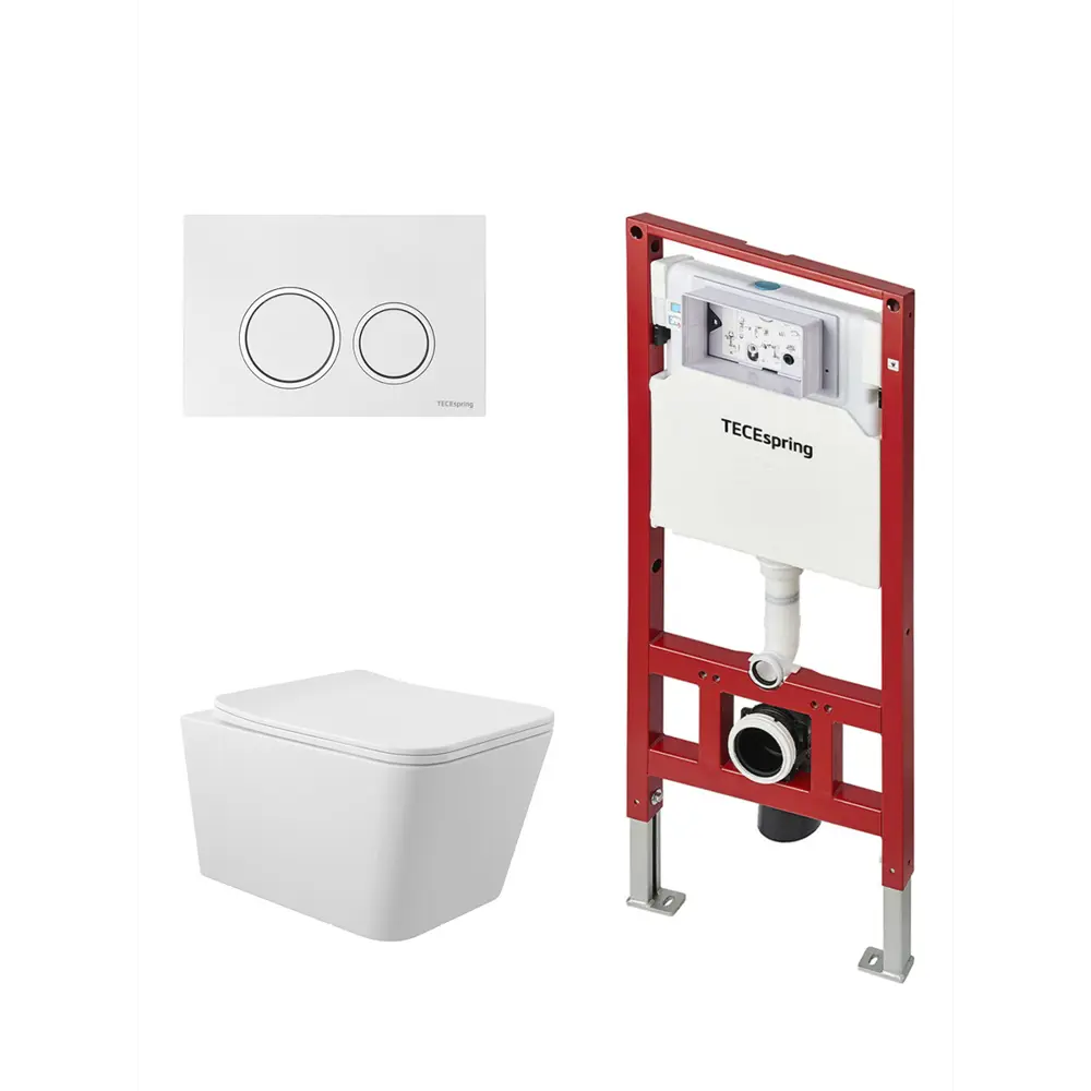 Фото 4 Инсталляция TECE spring с круглыми клавишами белый глянцевый унитаз подвесной безободковый ADT 52x37 микролифт белый матовый квадрат Фото 4 Инсталляция TECE spring с круглыми клавишами белый глянцевый унитаз подвесной безободковый ADT 52x37 микролифт белый матовый квадрат