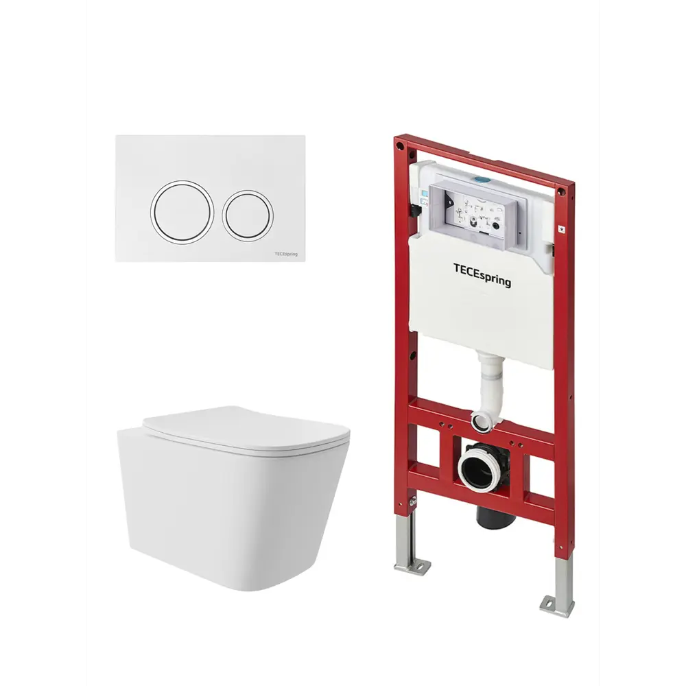 Фото 4 Инсталляция TECE spring с круглыми клавишами белый глянцевый унитаз подвесной безободковый ADT Long 52.5x34.5 Vortex белый матовый квадрат Фото 4 Инсталляция TECE spring с круглыми клавишами белый глянцевый унитаз подвесной безободковый ADT Long 52.5x34.5 Vortex белый матовый квадрат