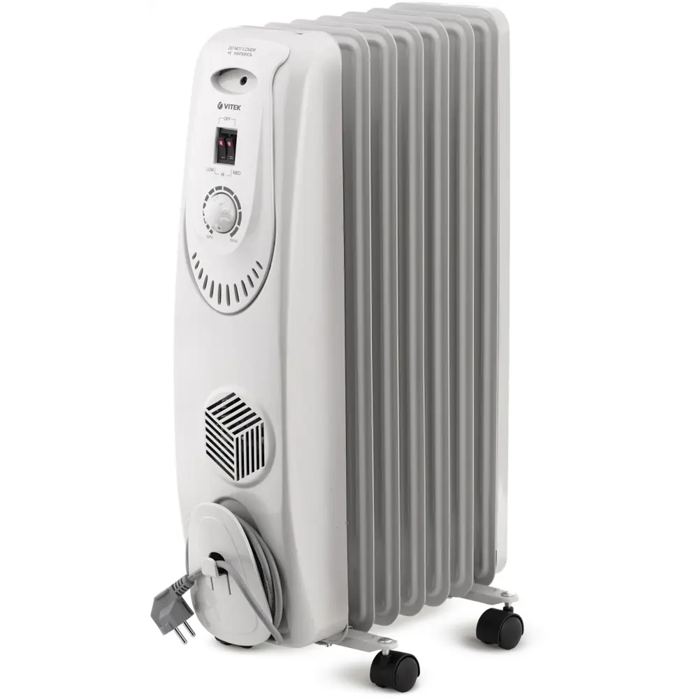 Фото 2 Обогреватель масляный Vitek VT-1704 с электронным термостатом 1500 Вт 7 секций цвет белый