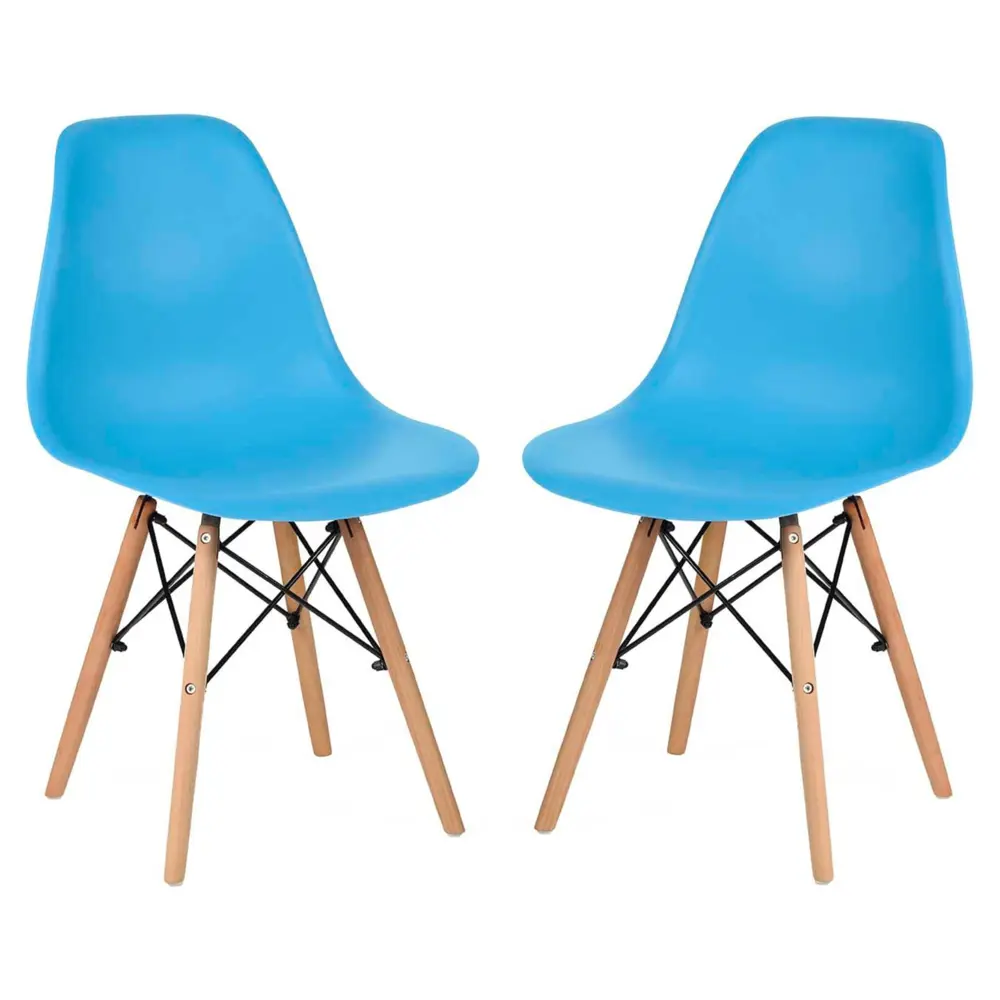 Фото Стулья для кухни Стулбержи со спинкой Eames 2 шт голубой Фото Стулья для кухни Стулбержи со спинкой Eames 2 шт голубой